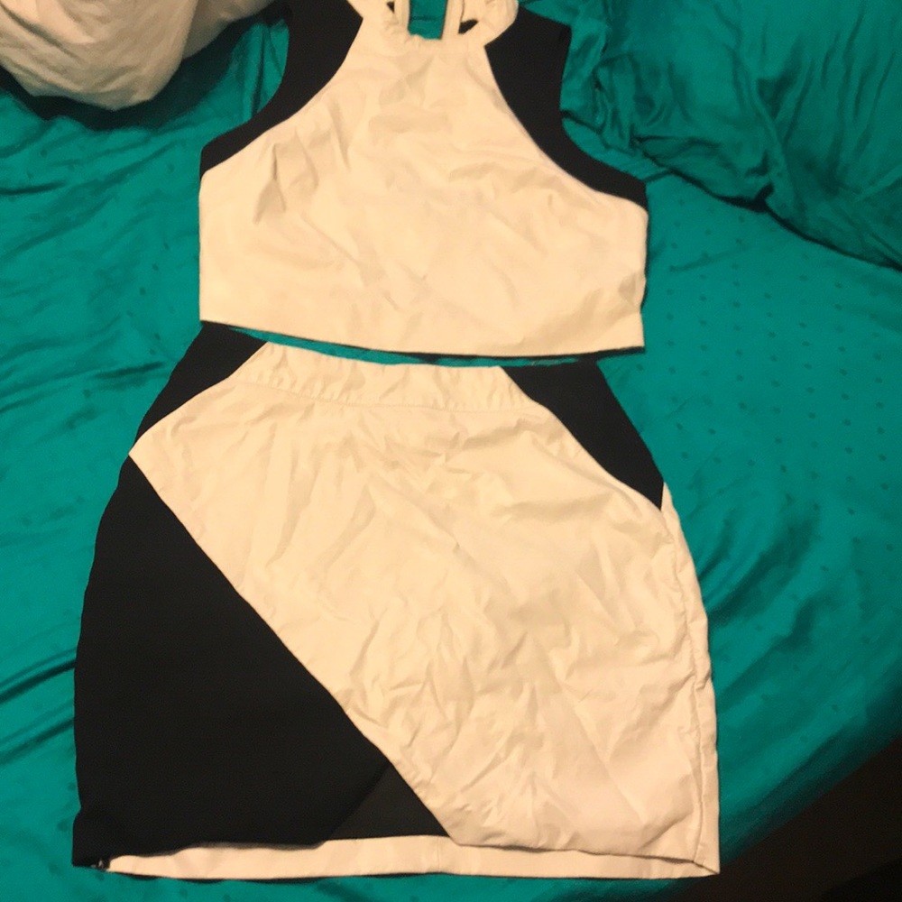 Pleather Two-Piece Outfit - Picture 2 of 6